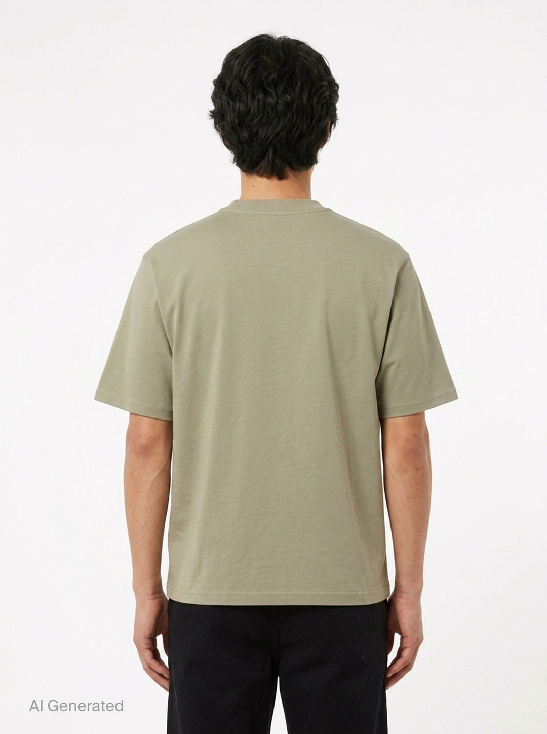 Tonal Embroidered Tee | Ami Alexandre Mattiussi | Club21 - back