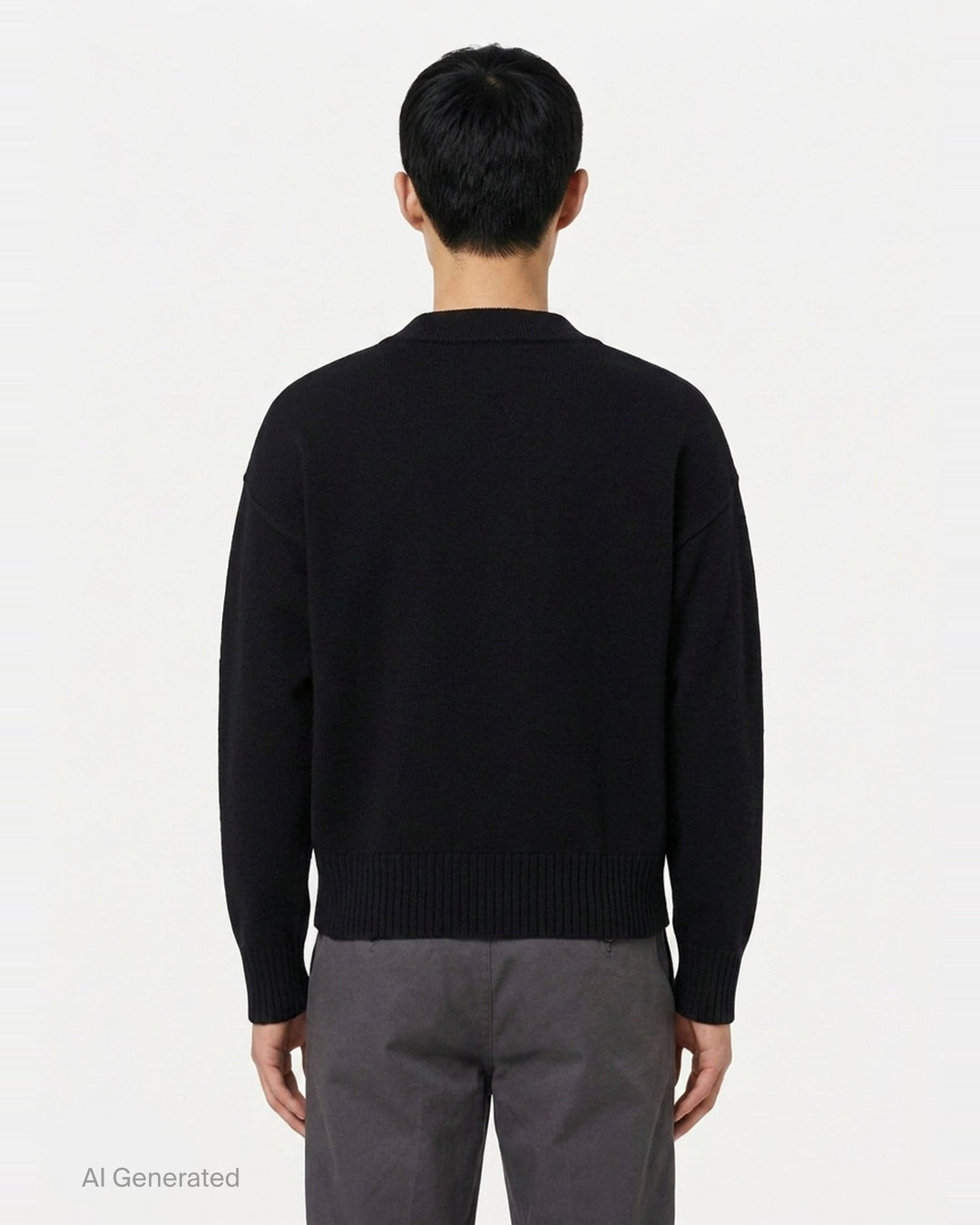 V-Neck Cardigan | Ami Alexandre Mattiussi | Club21 - back