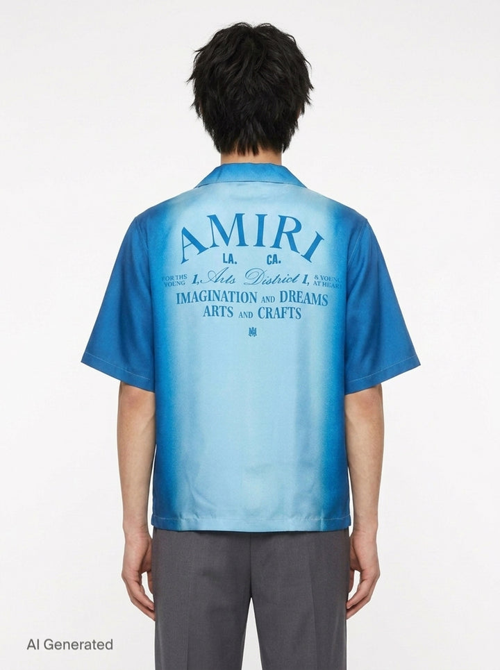 Arts District Short Sleeve Camp Shirt | Amiri | Club21 - back