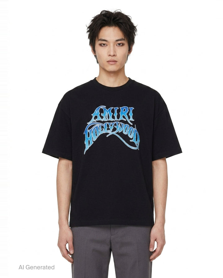 Crystal Gradient Hollywood Tee | Amiri | Club21 - front