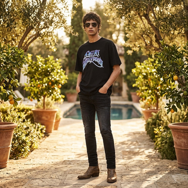 Crystal Gradient Hollywood Tee | Amiri | Club21 - lifestyle