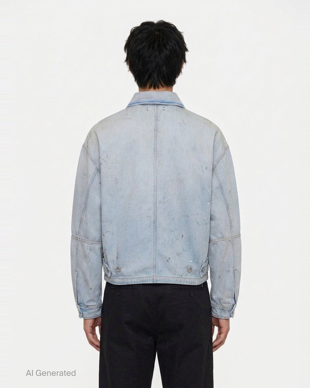 Distressed Denim Work Jacket | Amiri | Club21 - back