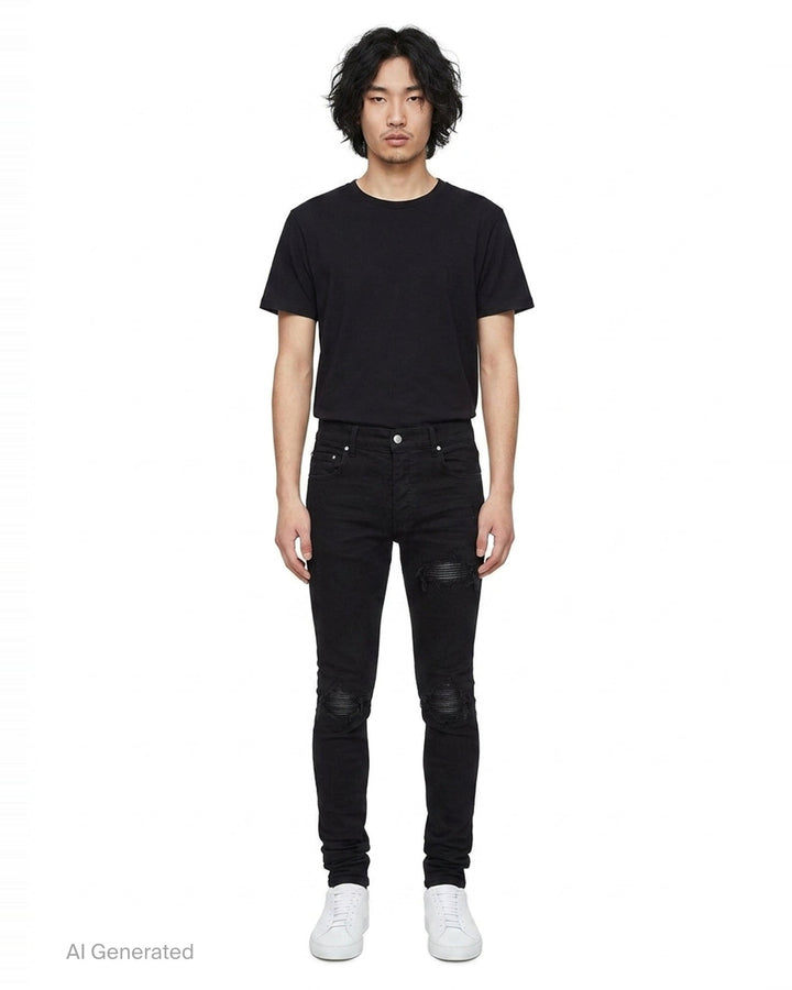 MX1 Distressed Skinny Jeans | AMIRI | Club21 - front