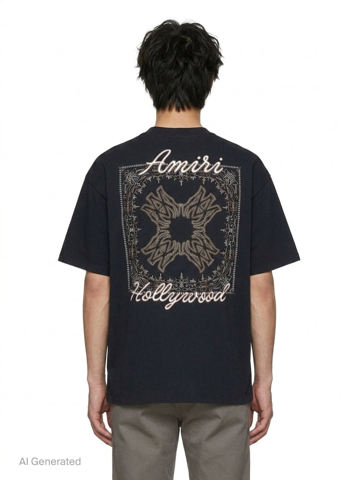 Quad Bandana Oversized Tee | Amiri | Club21 - back