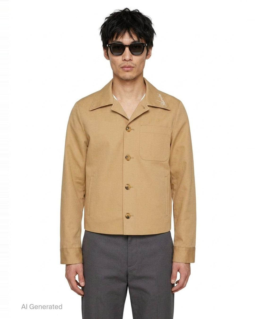 Script Collar Shirt Jacket | Amiri | Club21 - front
