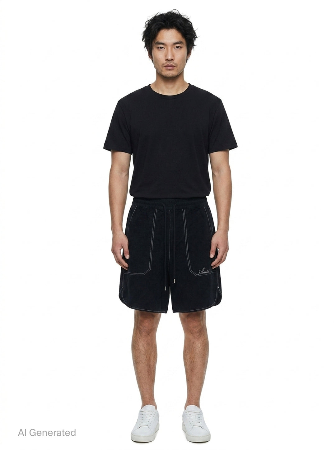 Script Linen Garment-Dyed Shorts | Amiri | Club21 - front