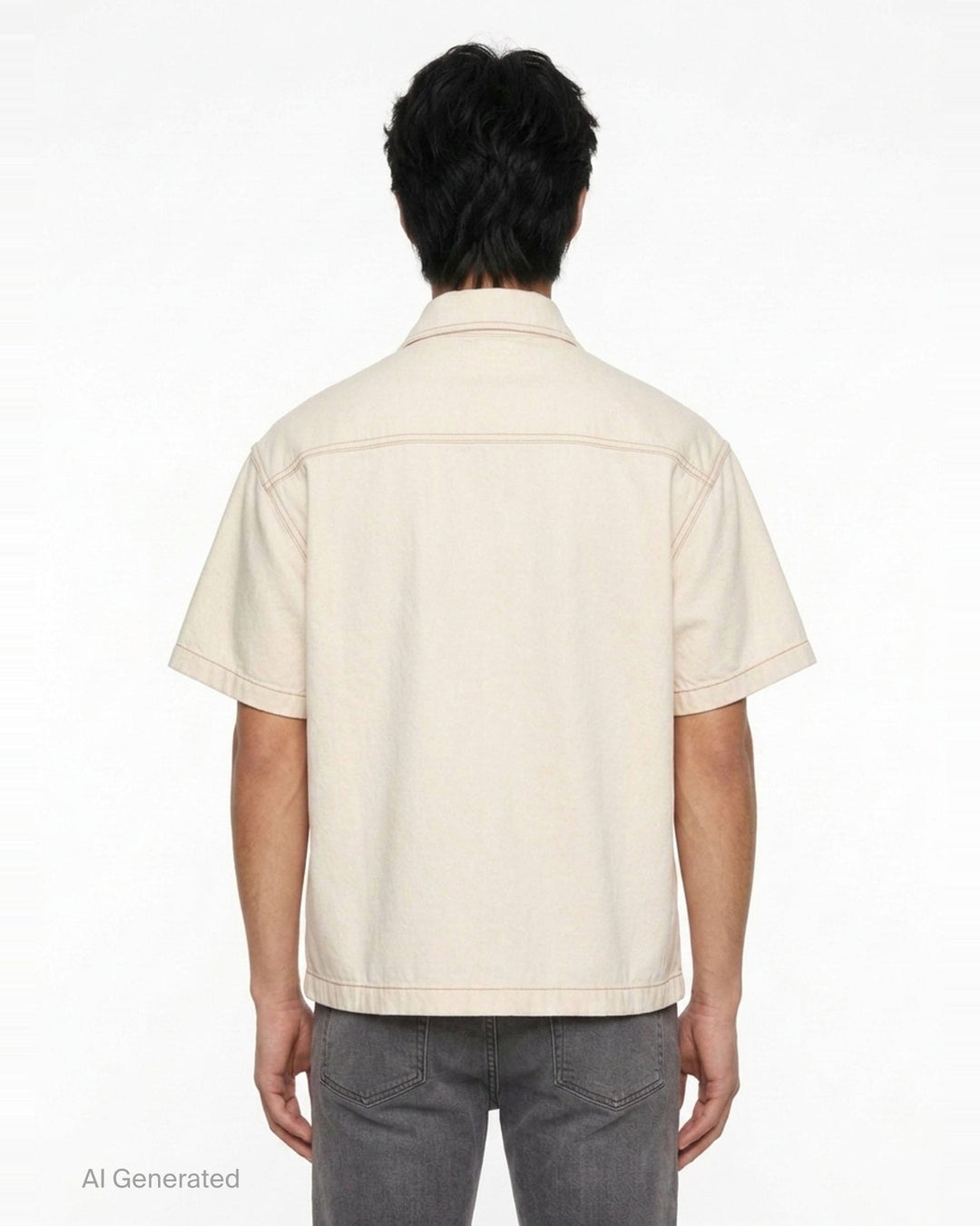 Short Sleeve Denim Shirt | Amiri | Club21 - back