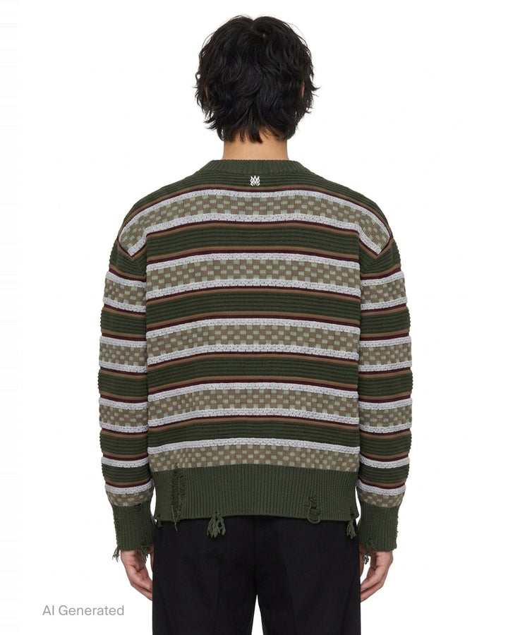 Western Logo Striped Sweater | Amiri | Club21 - back