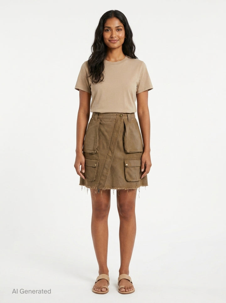 Cargo Pocket Wrap Skirt | Andersson Bell | Club21 - front