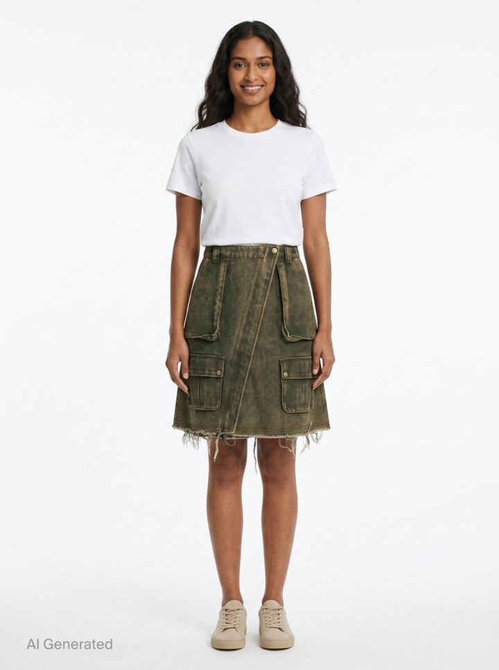 Cargo Pocket Wrap Skirt | Andersson Bell | Club21 - front