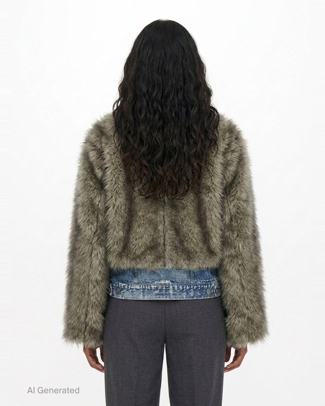Fur On Denim Jacket | Andersson Bell | Club21 - back