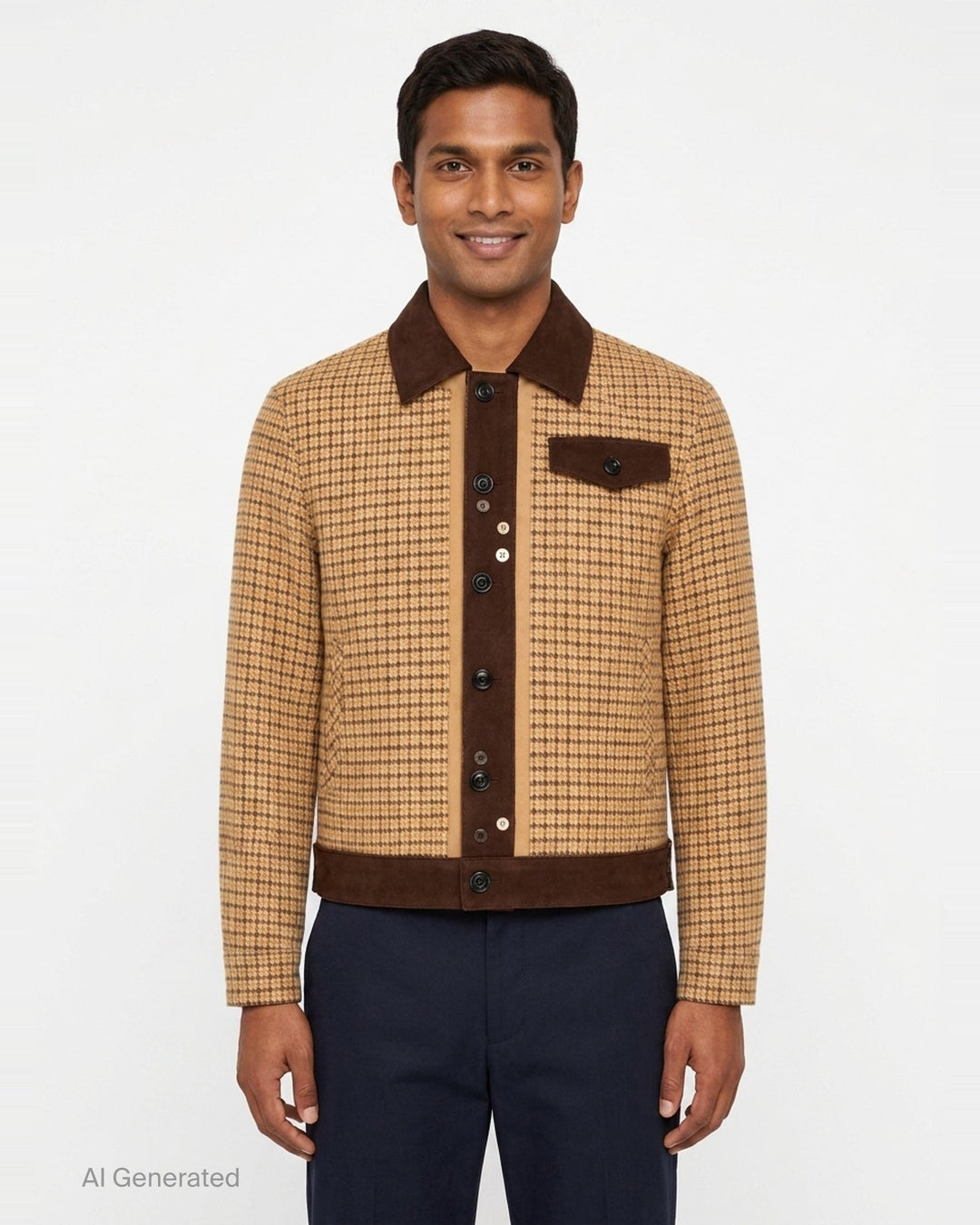 Japanese Tweed Trucker Jacket | Andersson Bell | Club21 - front