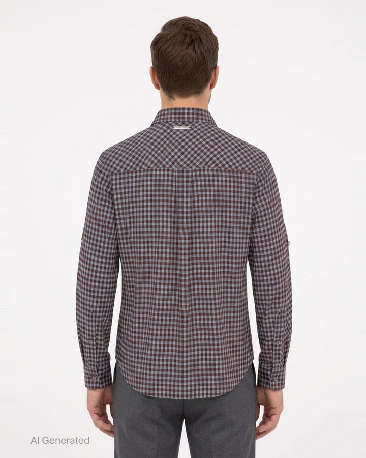 Maey Check Layered Shirt | Andersson Bell | Club21 - back