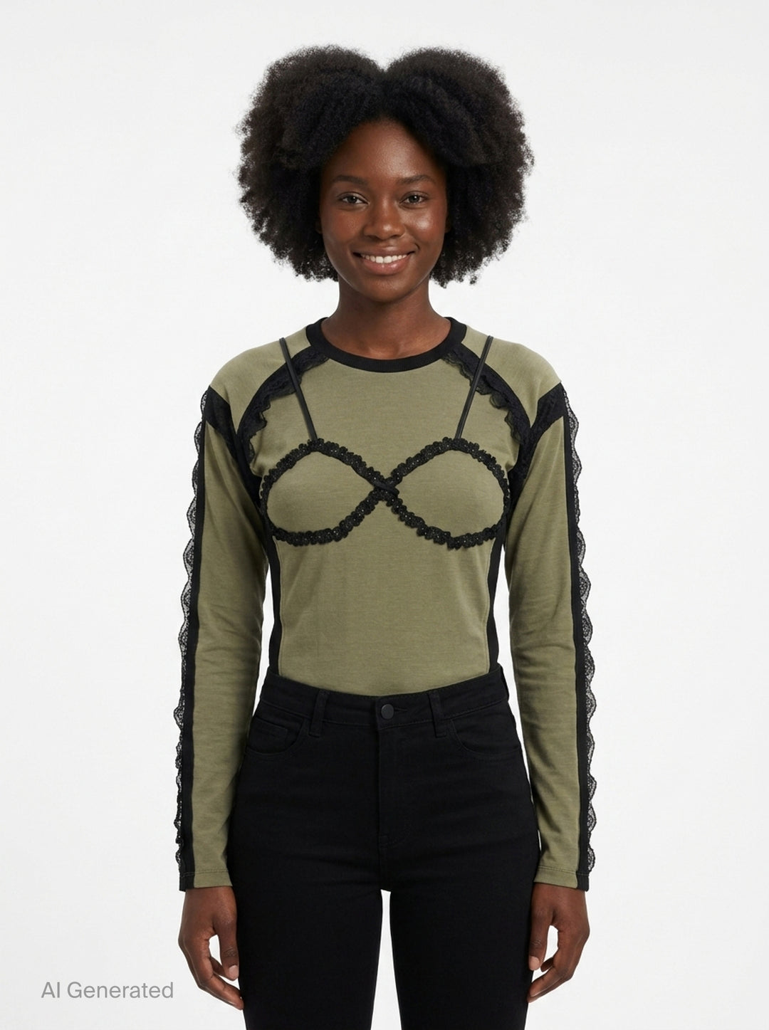 Strap Detail Long Sleeve Bodysuit | Andersson Bell | Club21 - front