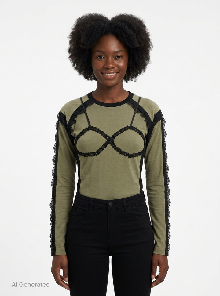 Strap Detail Long Sleeve Bodysuit | Andersson Bell | Club21 - front