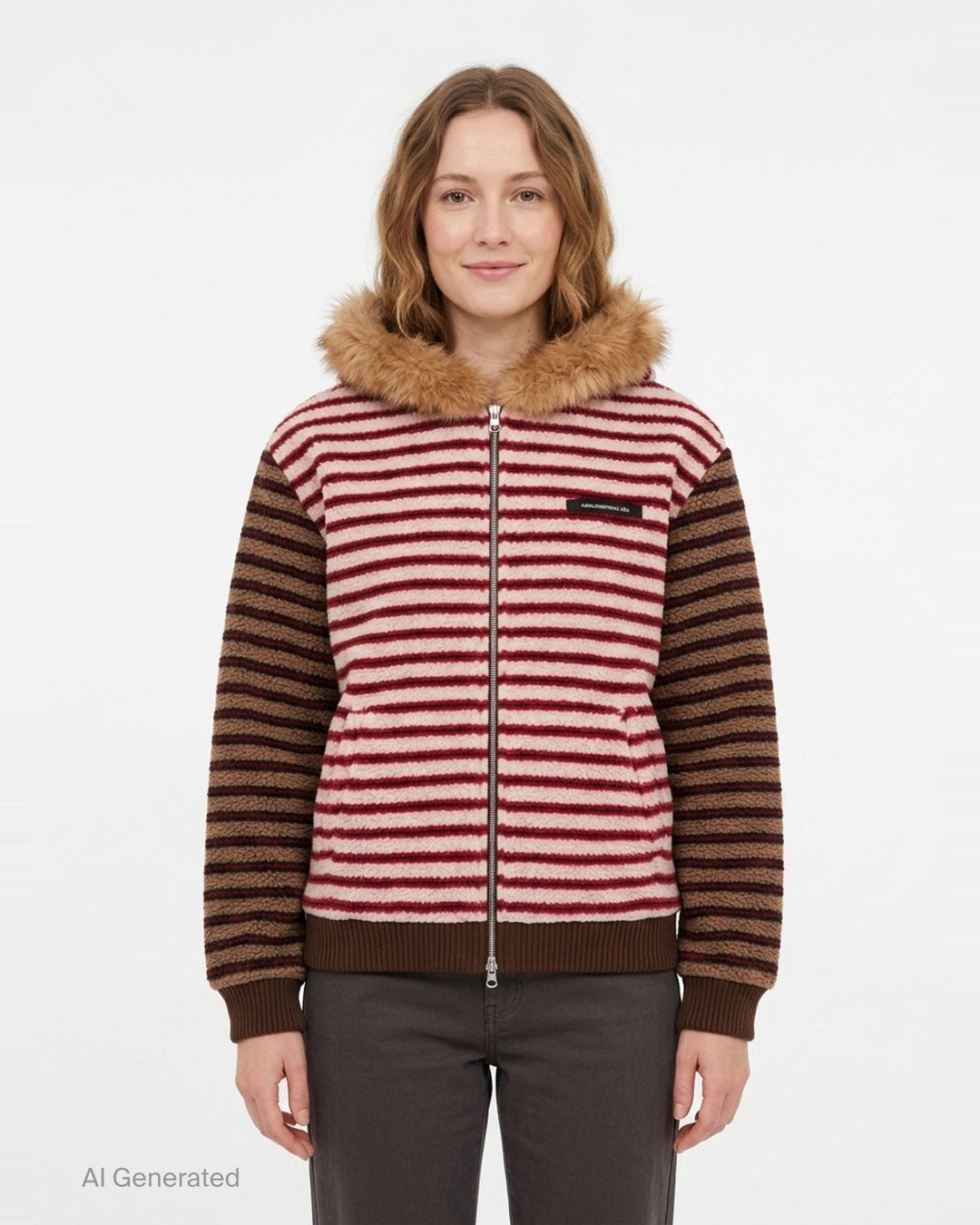 Stripe Patchwork Fleece Hoodie | Andersson Bell | Club21 - front