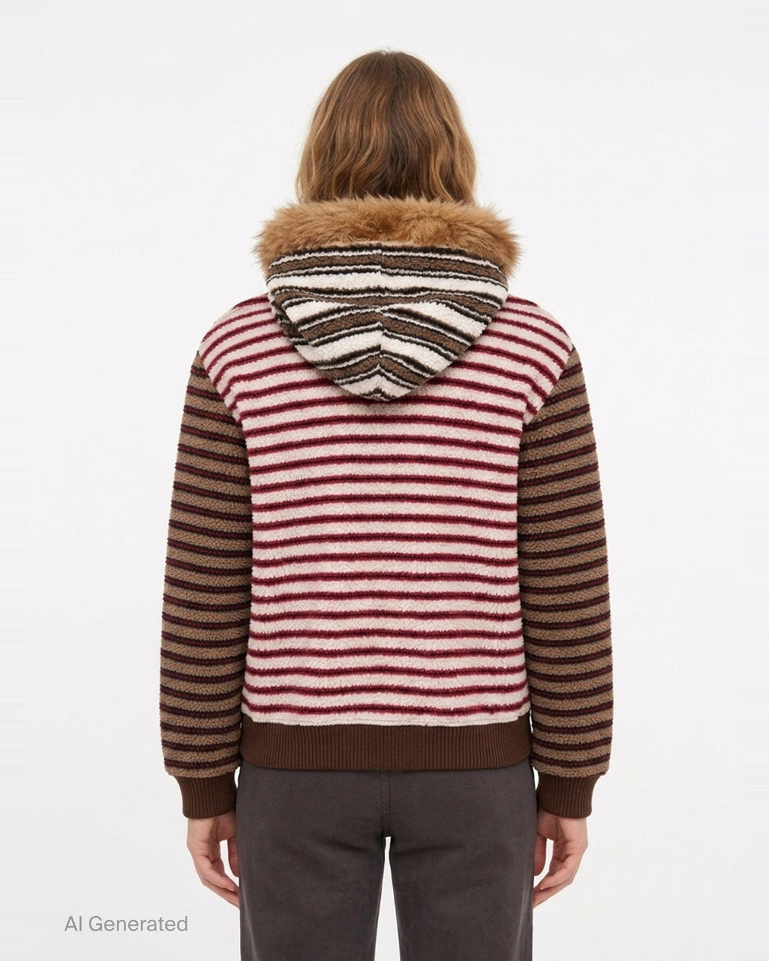 Stripe Patchwork Fleece Hoodie | Andersson Bell | Club21 - back