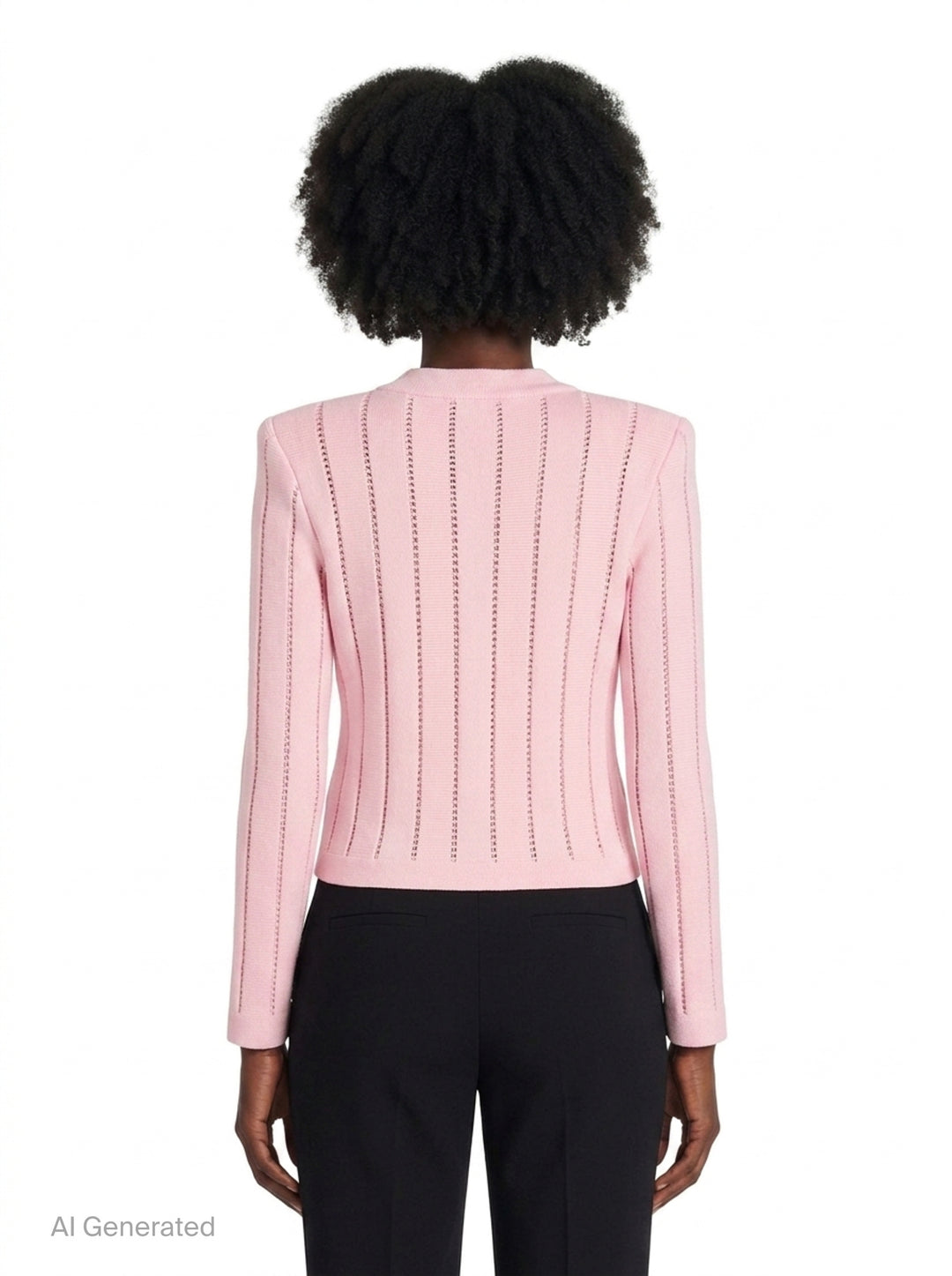 Buttoned Flèchage Knit Cardigan | Balmain | Club21 - back