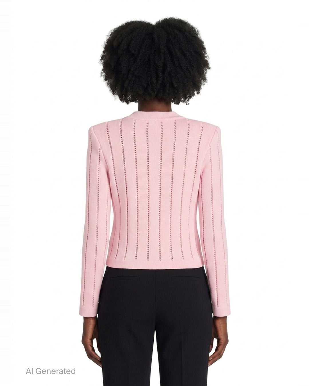 Buttoned Flèchage Knit Cardigan | Balmain | Club21 - back