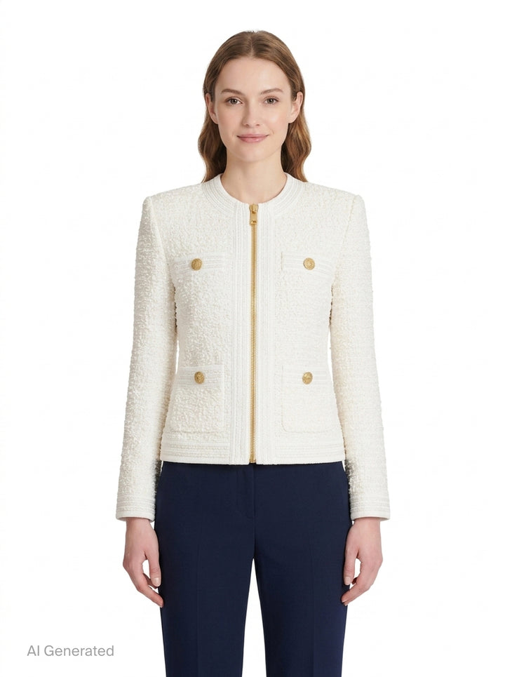 Four Pocket Tweed Jacket | Balmain | Club21 - front