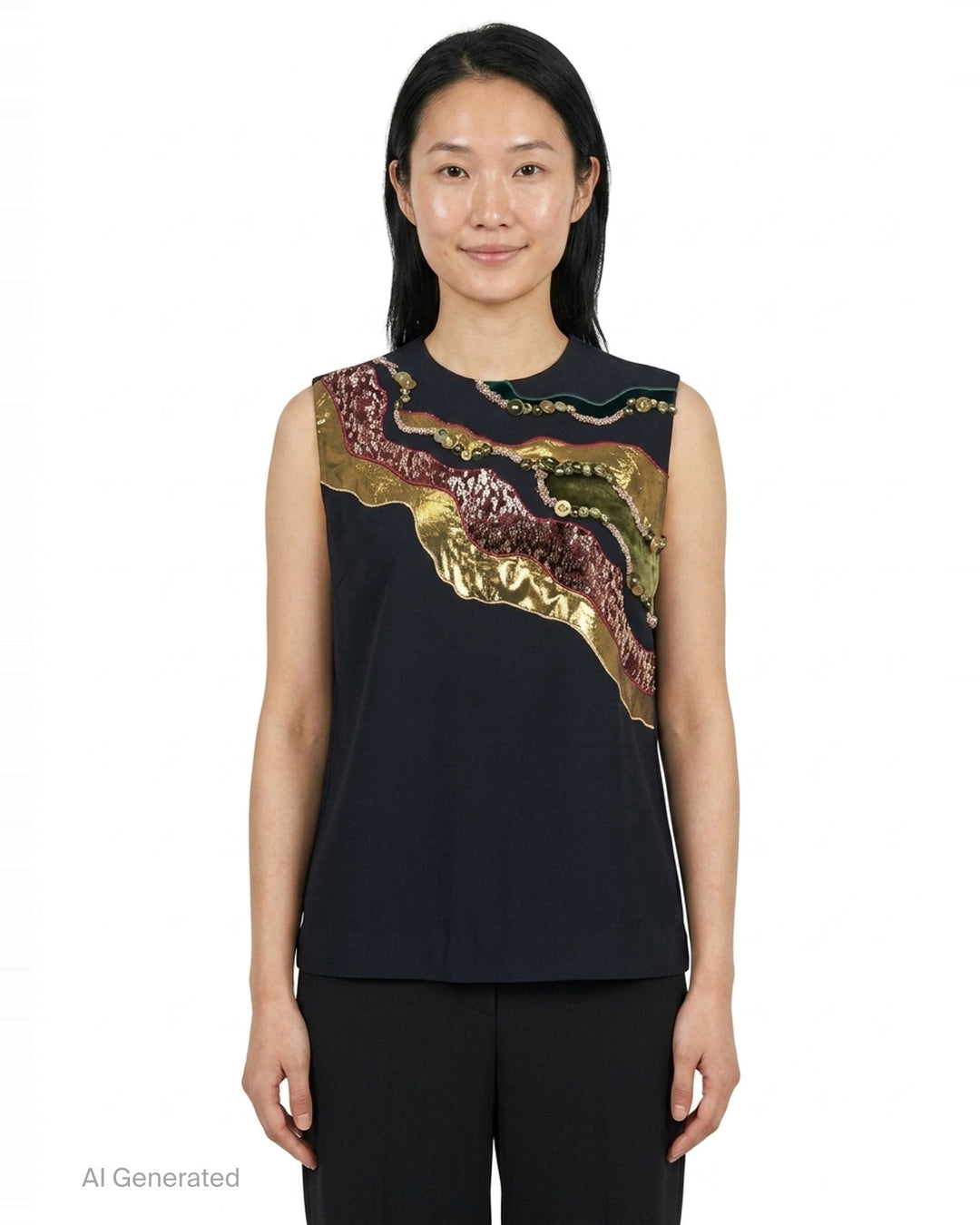Embellished Gabardine Sleeveless Top | Biyan | Club21 - front