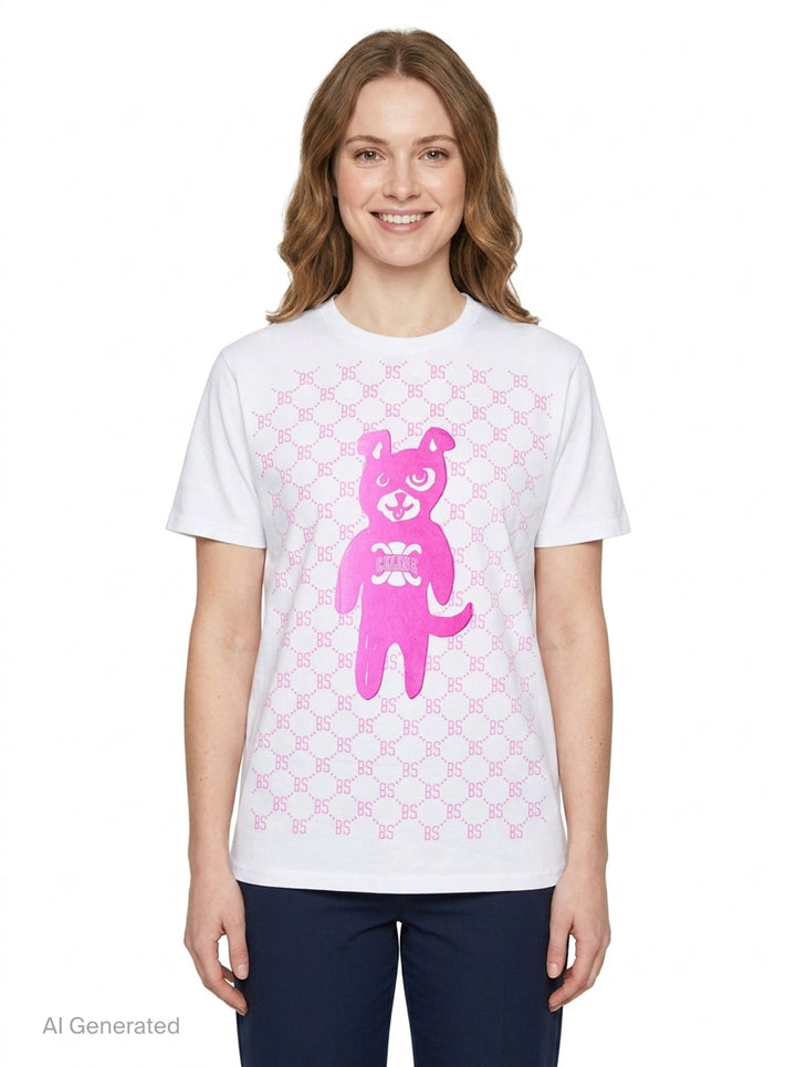 Céline Dog Graphic Tee | Black Score | Club21 - front
