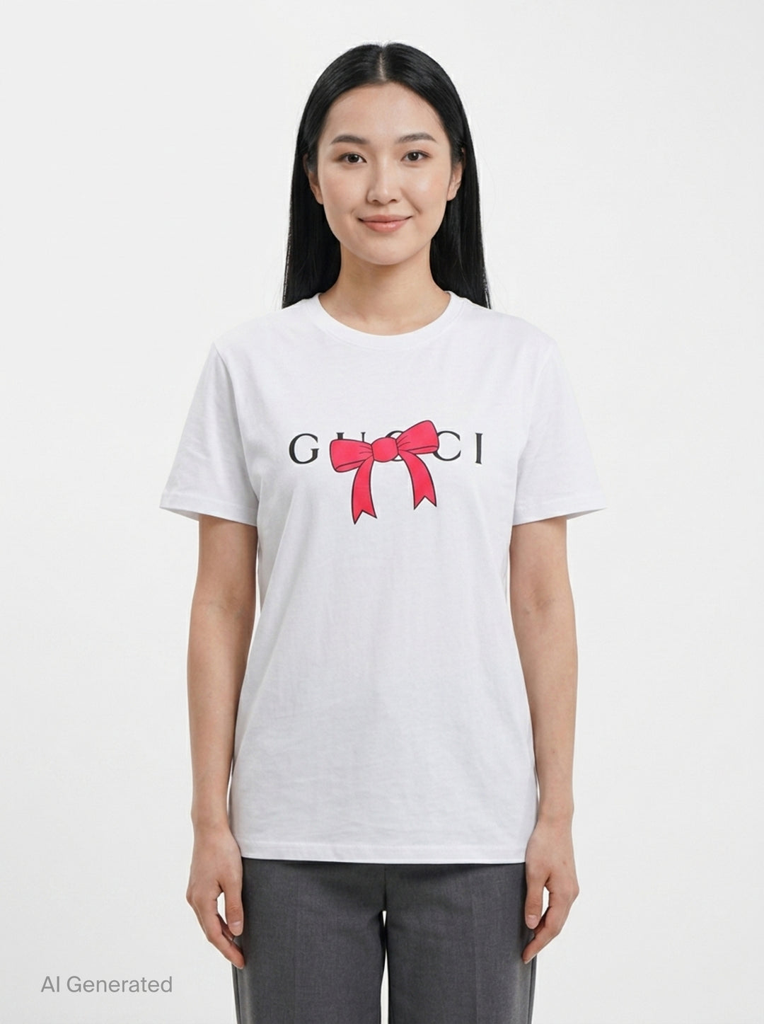 Gucci Bow Graphic Tee | Black Score | Club21 - front