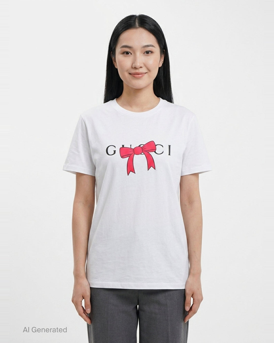 Gucci Bow Graphic Tee | Black Score | Club21 - front