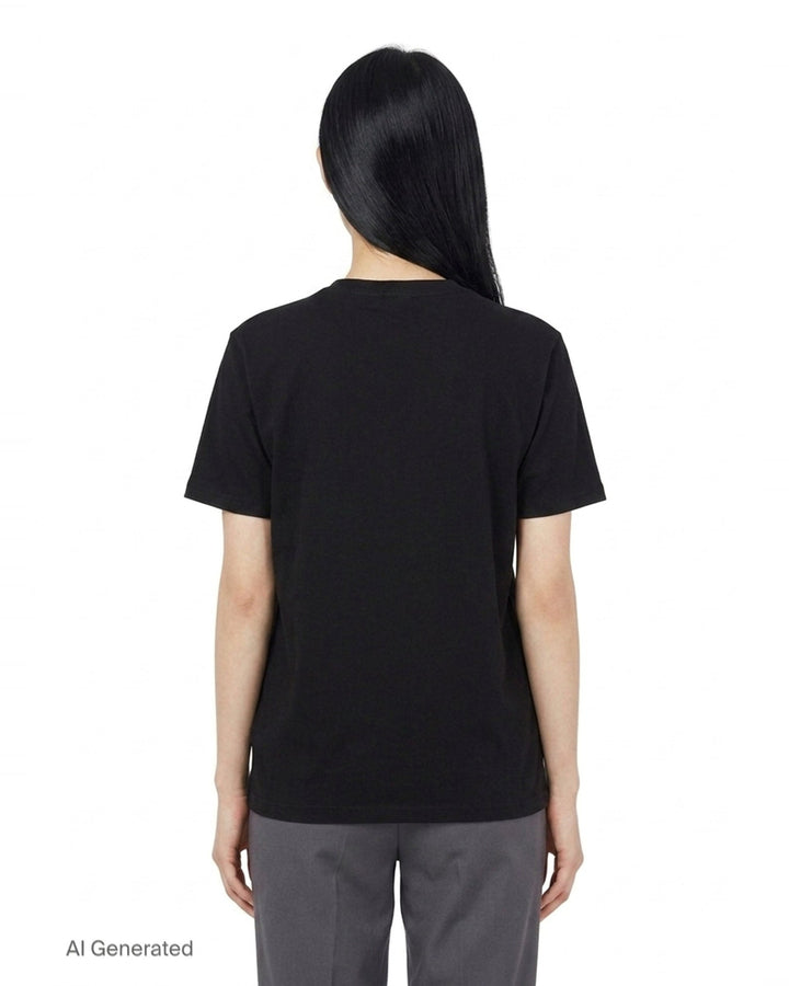 Heart Graphic Crew Neck Tee | Black Score | Club21 - back