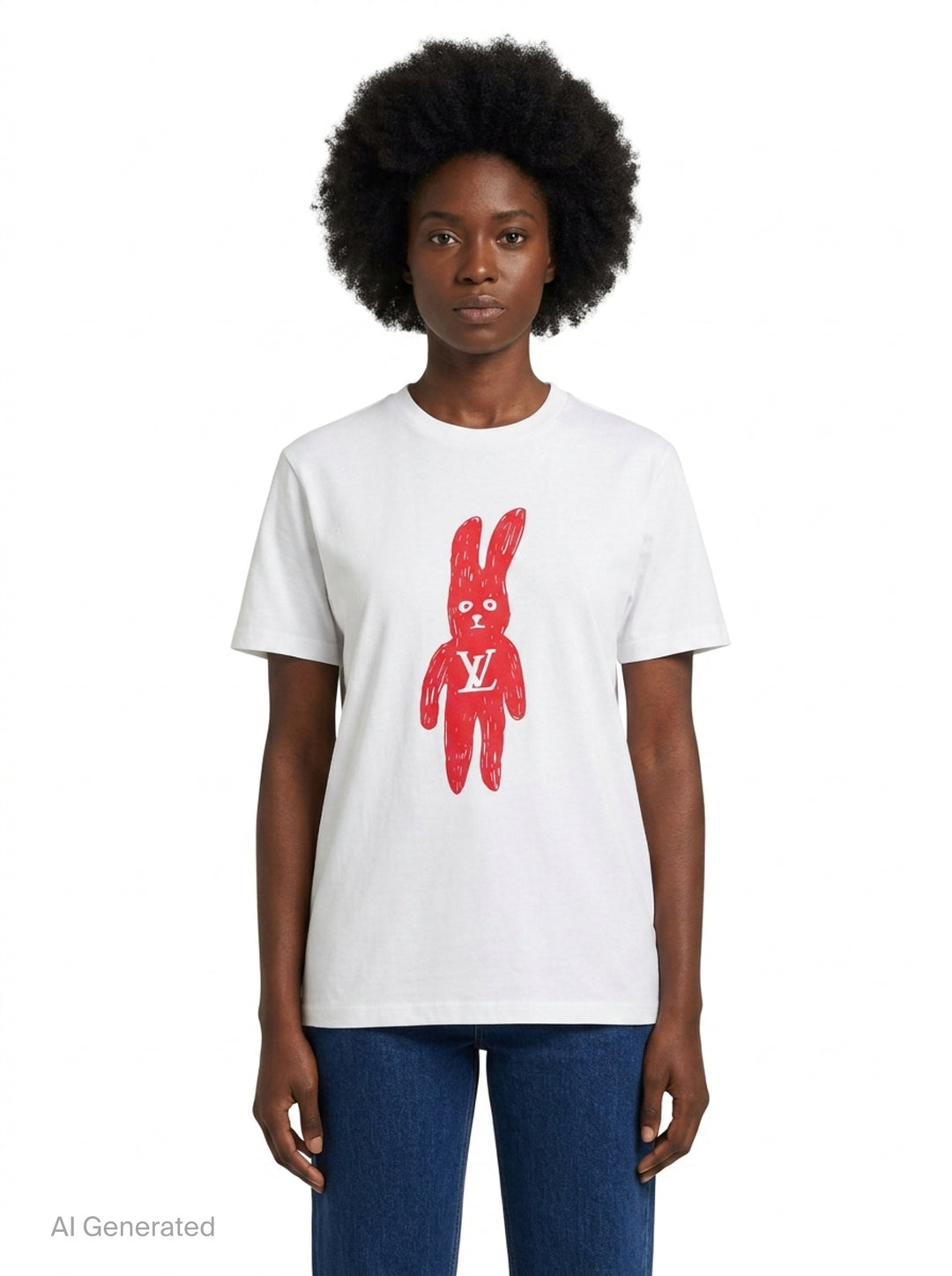 LV Bunny Graphic Tee | Black Score | Club21 - front