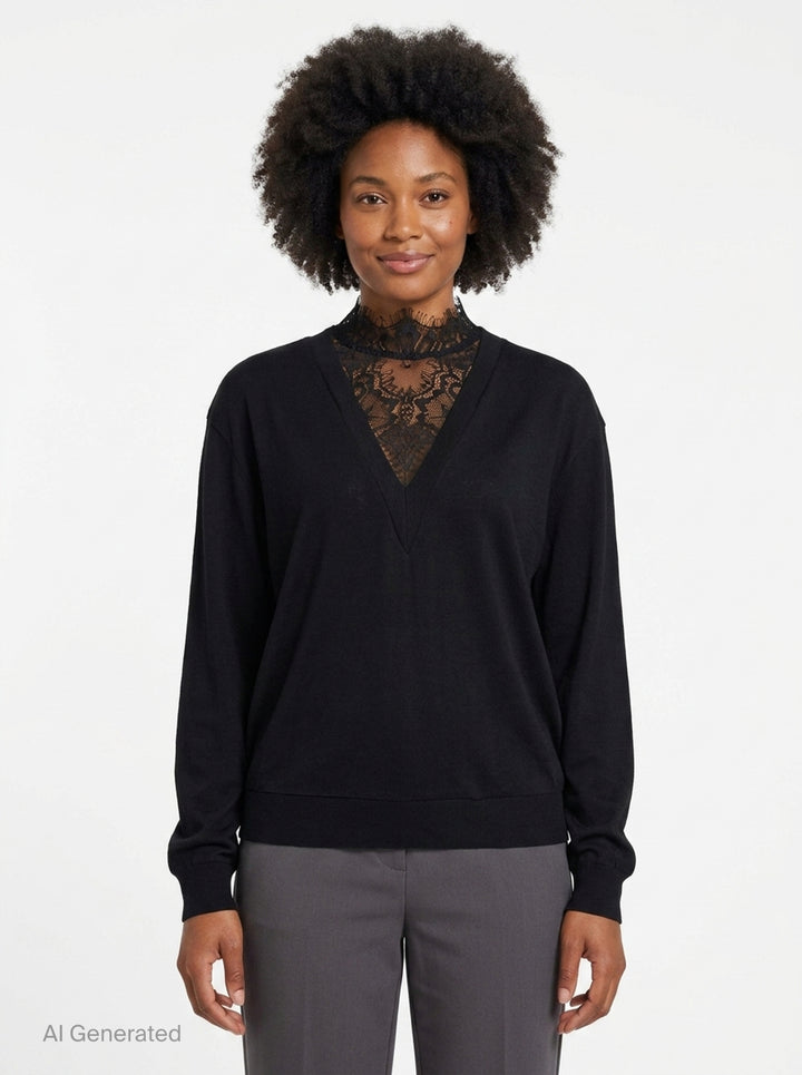 Lingerie Neck Sweater | Bonbom | Club21 - front
