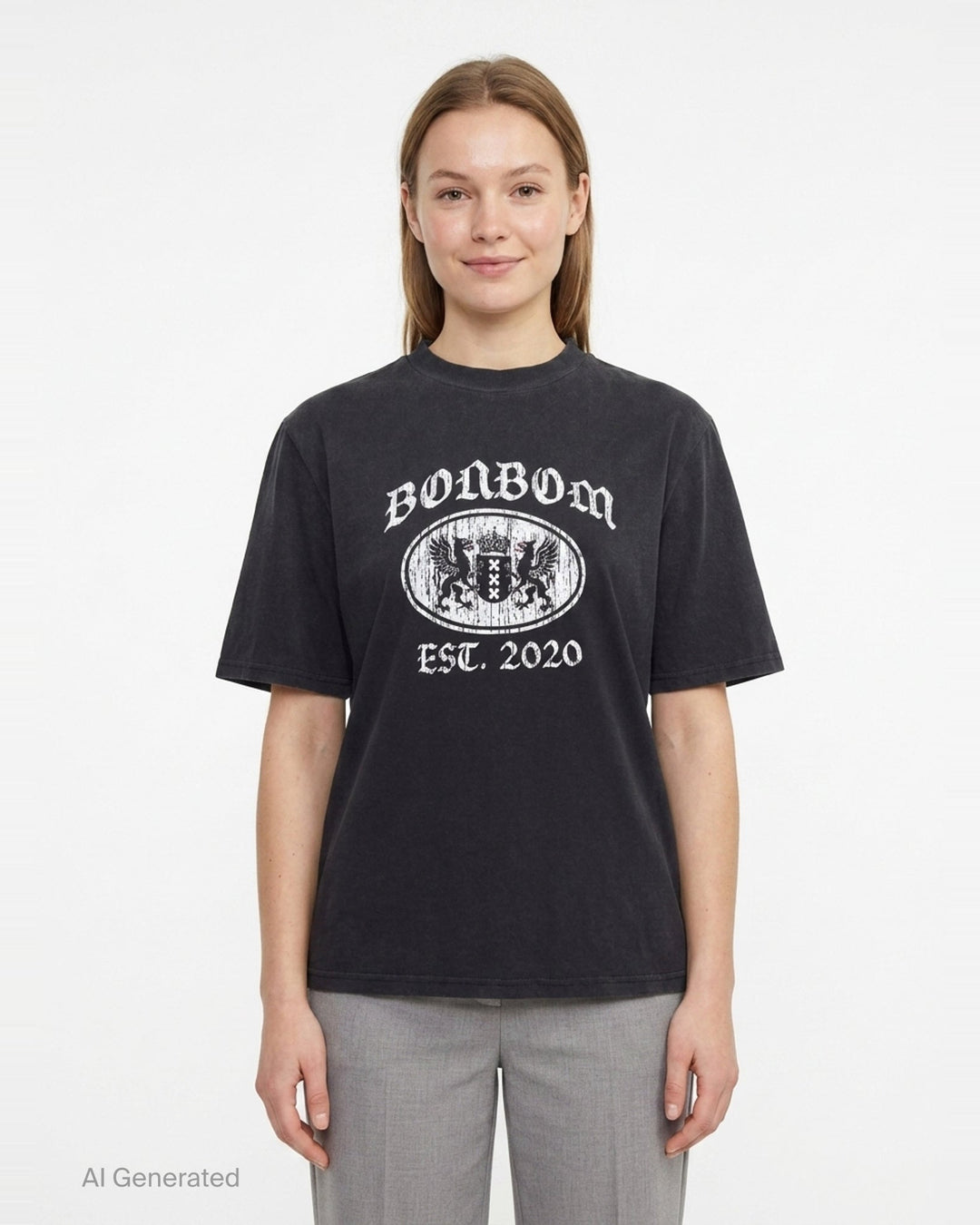 Oval Washed Griffin Graphic Tee | Bonbom | Club21 - front