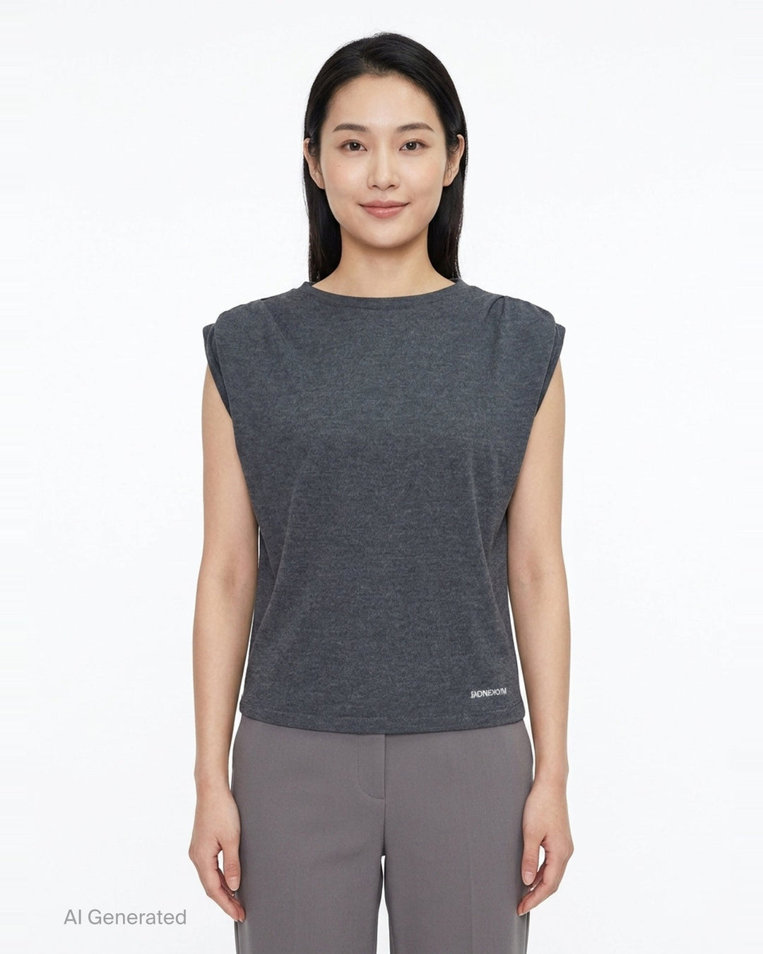Shoulder-Tuck Sleeveless Sweat | Bonbom | Club21 - front