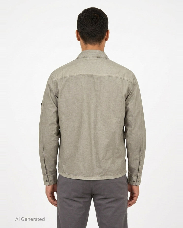 Cotton Resined Zip Overshirt | C.P. Company | Club21 - back