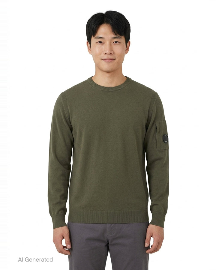 Extrafine Merino Wool Lens Sweater | C.P. Company | Club21 - front