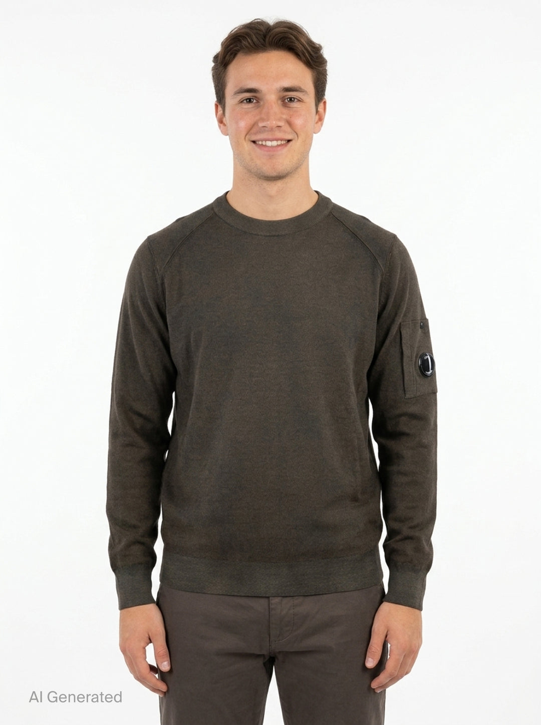 Merino Wool Re-Colour Crewneck Sweater | C.P. Company | Club21 - front