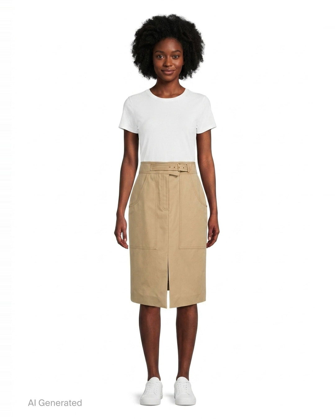 Belted Leather Pencil Skirt | Carolina Herrera | Club21 - front
