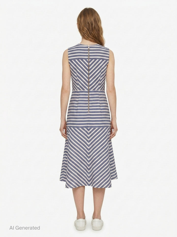 Crew Neck A-Line Dress | Carolina Herrera | Club21 - back