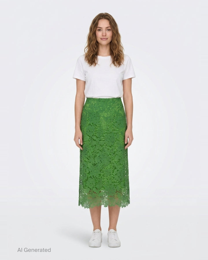 Floral Lace Midi Skirt | Carolina Herrera | Club21 - front