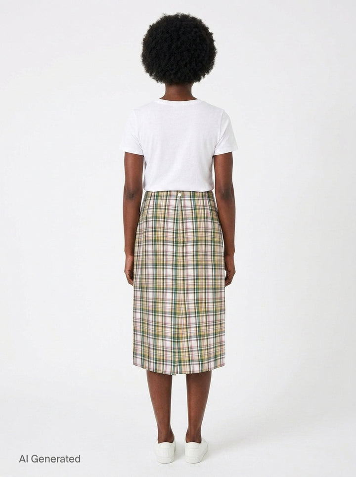 Plaid Midi Pencil Skirt | Carolina Herrera | Club21 - back