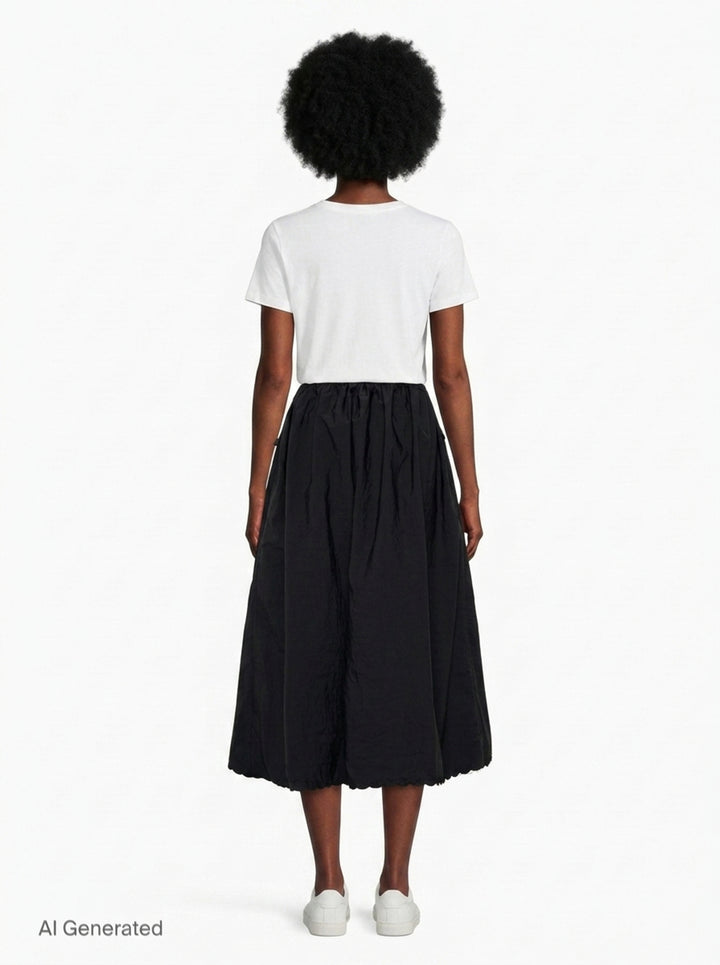 Embroidered Taffeta Midi Skirt | Cecilie Bahnsen | Club21 - back