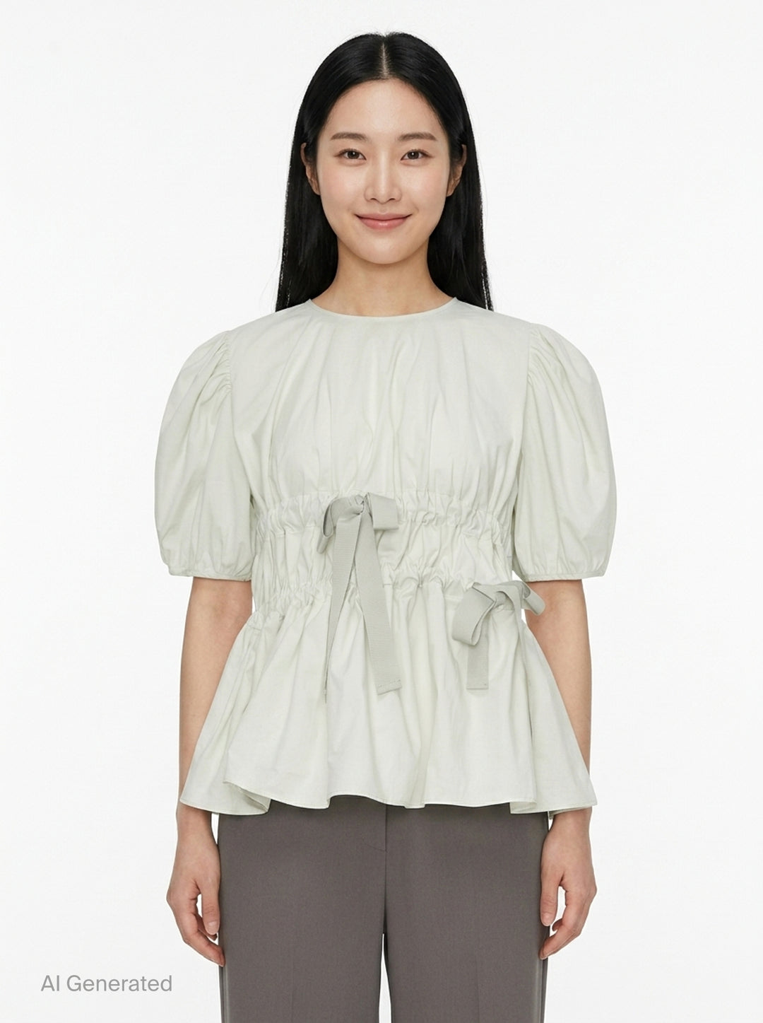 Freya Cotton Peplum Top | Cecilie Bahnsen | Club21 - front