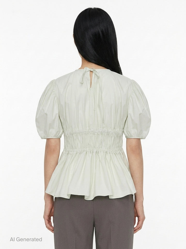 Freya Cotton Peplum Top | Cecilie Bahnsen | Club21 - back