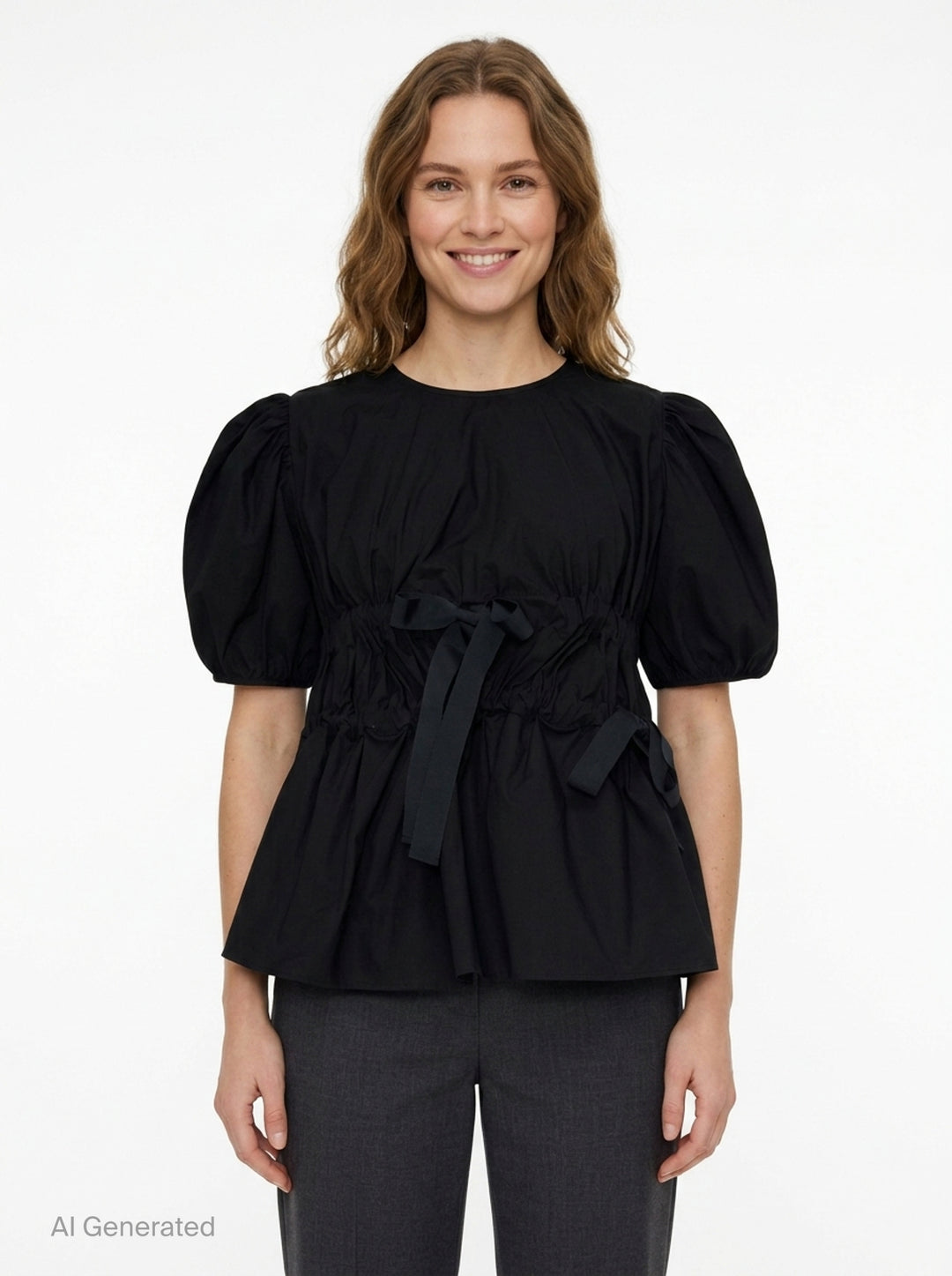 Freya Cotton Puff Sleeve Top | Cecilie Bahnsen | Club21 - front