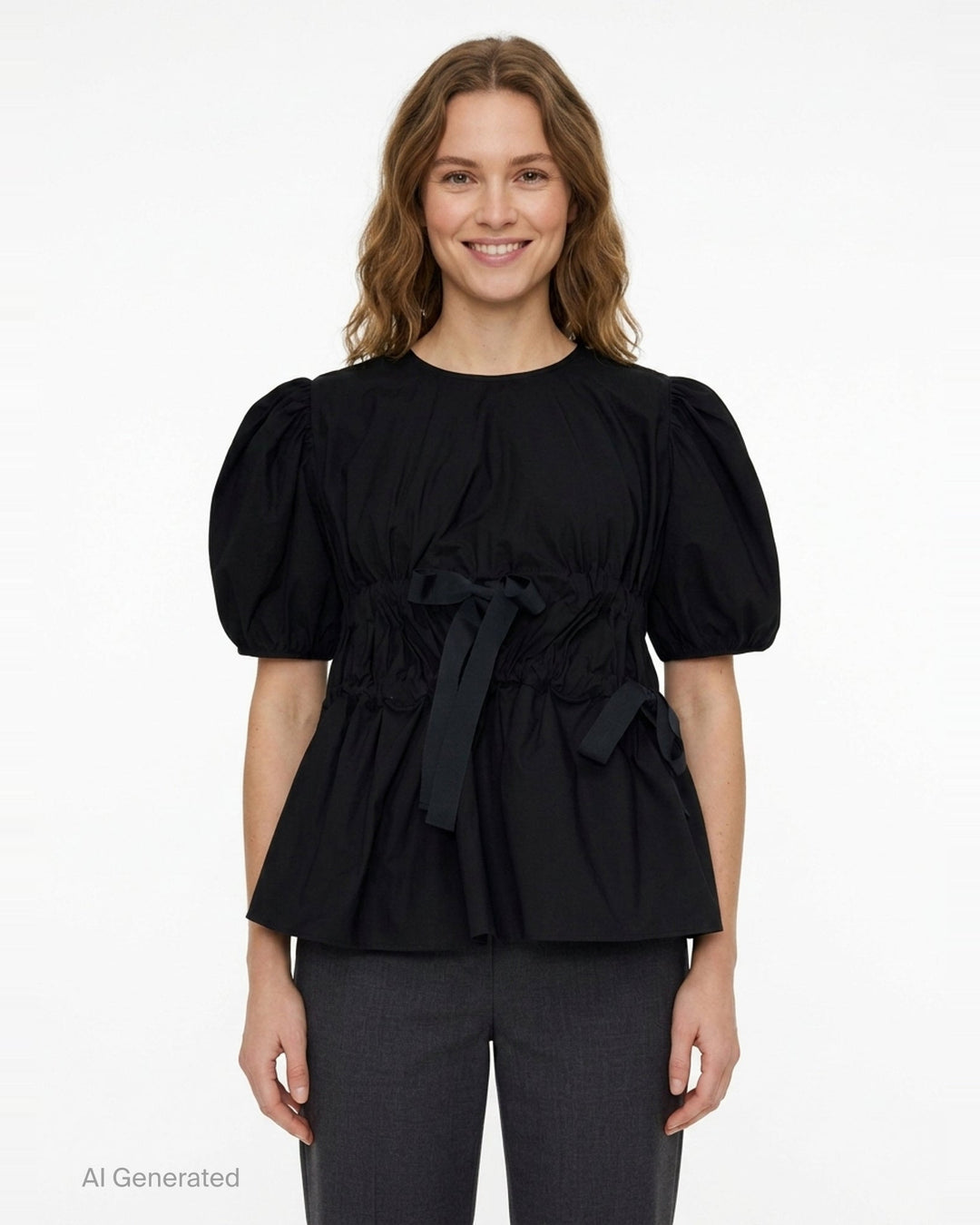 Freya Cotton Puff Sleeve Top | Cecilie Bahnsen | Club21 - front