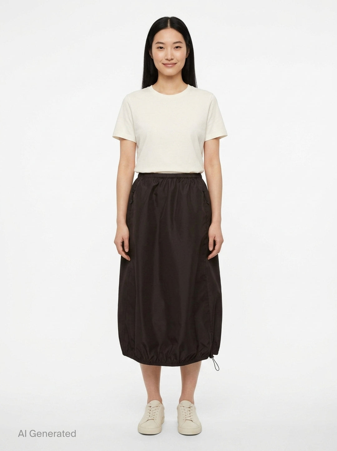 Recycled Faille Midi Skirt | Cecilie Bahnsen | Club21 - front