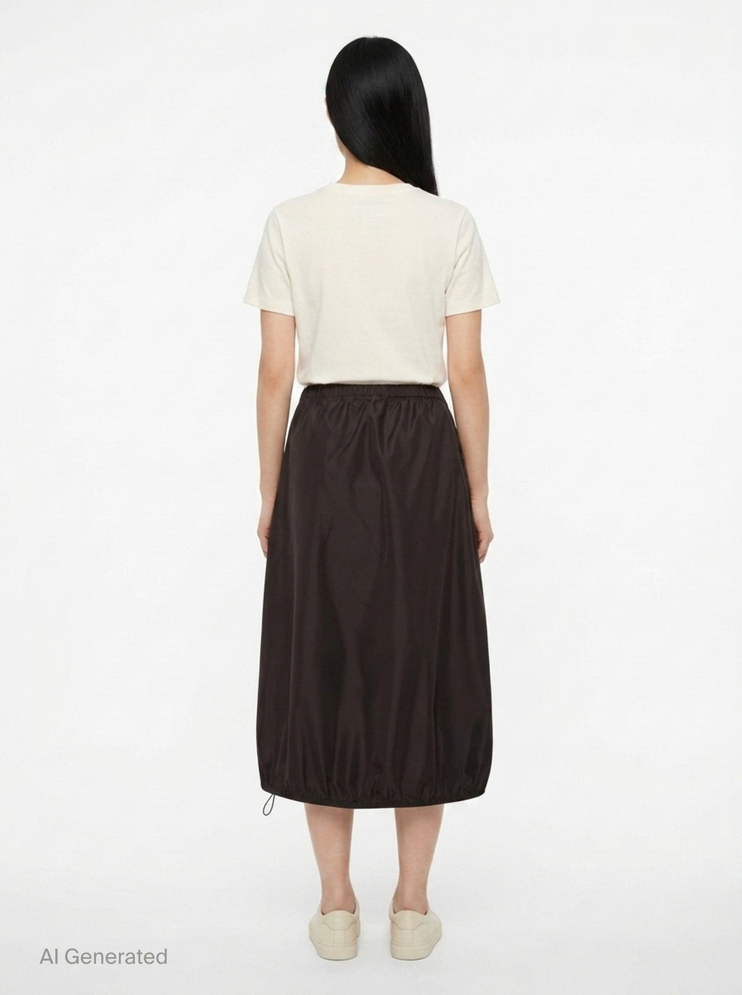 Recycled Faille Midi Skirt | Cecilie Bahnsen | Club21 - back