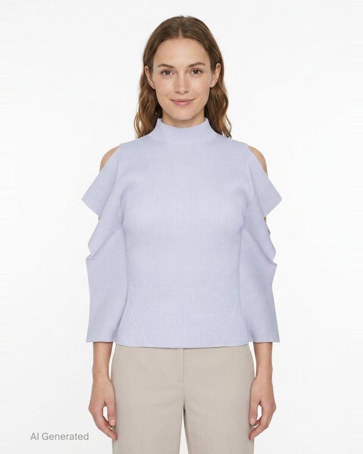 Portrait Crease Knit Top | CFCL | Club21 - front