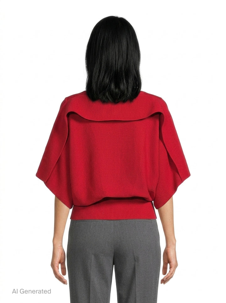 Pottery Crease Glitter Asymmetric Knit Top | CFCL | Club21 - back