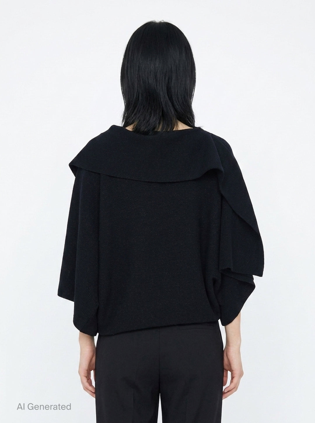 Pottery Crease Glitter Asymmetric Knit Top | CFCL | Club21 - back